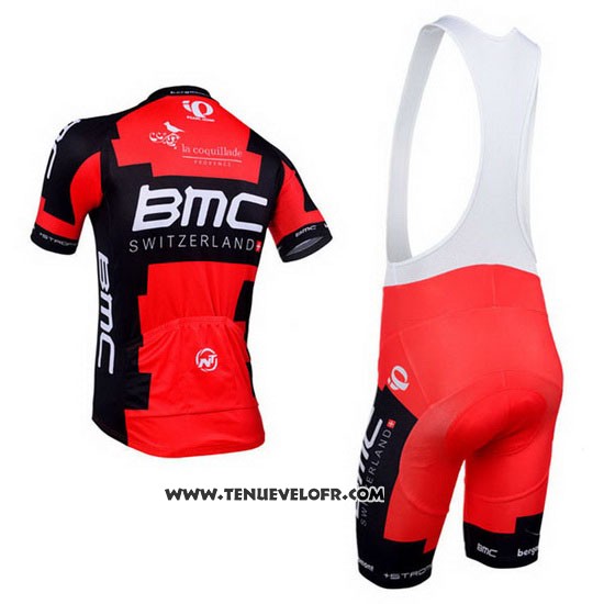 2013 Maillot Ciclismo BMC Noir et Rouge Manches Courtes et Cuissard